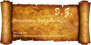 Doszkocs Zoltán névjegykártya