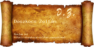 Doszkocs Zoltán névjegykártya